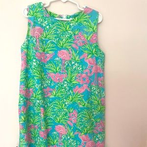 Lilly Pulitzer flamingo “snowbirds” white label size 7 girls shift
